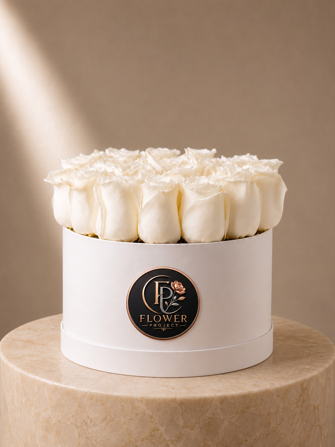 Ecuadorian White Rose Hatbox